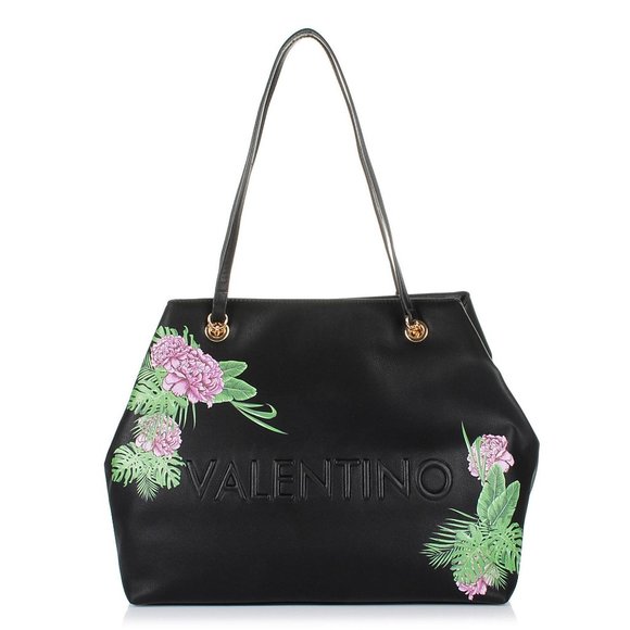 Mario Valentino Large Black Floral Tote - Picture 2 of 6